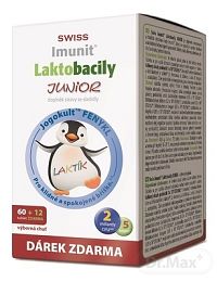 SWISS Imunit Laktobacily JUNIOR 1×1 set, 60 tbl +12 zadarmo (72 ks) + darček