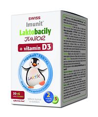 SWISS Laktobacily JUNIOR Imunit + vitamín D3 30+6 tbl. 1×36 tbl, vitamíny