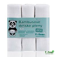 T-tomi Bambusové BIO plienky, biele 1x3 ks