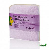 T-tomi Detská bambusová umývacia handrička, ružová 1x4 ks