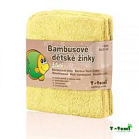 T-tomi Detská bambusová umývacia handrička, žltá 1x4 ks