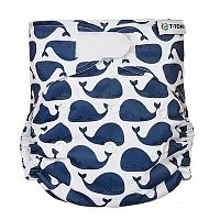T-TOMI Nohavičková plienka AIO - prebaľovací set suchý zips Whales 1×2 ks, plienkové nohavičky