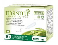 Tampóny z organickej bavlny Masmi 18 ks/bal Super