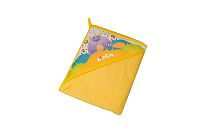 TEGA-BABY Osuška s kapucňou Monster 100x100 cm žltá