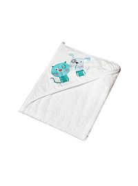 TEGA BABY Osuška s kapucňou Pes a mačka 100x100cm biela