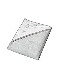 TEGA BABY Osuška s kapucňou Sovičky 100x100cm 100% bavlna, šedá