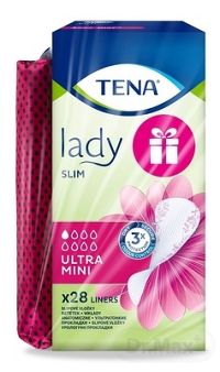 TENA Lady Slim Ultra MINI absorpčné vložky 28 ks + kozmetická taštička, 1x1 set