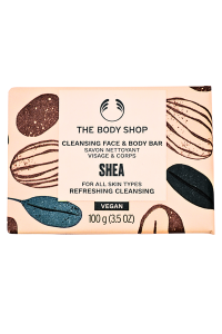 The Body Shop Shea Cleansing Face & Body Bar mýdlo s bambuckým máslem na obličej a tělo 100 g pro ženy