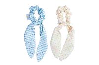 THE COTTON CLOUD Set 2 gumičiek Stripes Aqua/ Lemon