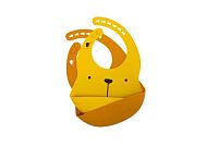 THE COTTON CLOUD Set silikónových podbradníkov Lili Cinnamon/ Mustard 1×1 set