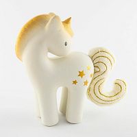 Tikiri rozprávkový jednorožec z prírodnej kaučukovej gumy zlatý 1×1 kus, hračka pre deti
