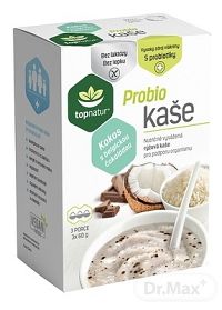 Topnatur Probio KAŠA Kokos s belgickou čokoládou 3×60 g, ryžová kaša