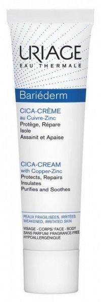 Uriage Bariéderm Cica reparačný krém s obsahom medi a zinku (Repairing Cream with Cu-Zn) 40 ml