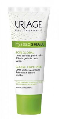 Uriage Hyséac 3-Regul zmatňujúci krém proti čiernym bodkám (Limits Spots, Blackheads, Refines Skin Texture Matifies) 40 ml
