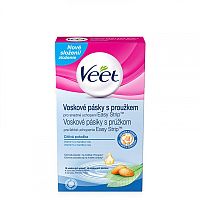 Veet Voskové pásiky na líniu bikín a podpazušie pre citlivú pokožku (+ 4 obrúsky Perfect Finish), pásiky 1x16 ks
