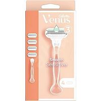 Venus Smooth Sensitive Strojček + 4 NH 1×1 set, holiaci strojček + 4 náhradné hlavice