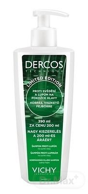 VICHY DERCOS ANTI-DANDRUFF DRY šampón proti lupinám, suché vlasy (verzia 2019) (390 ml za cenu 200 ml) 1x390 ml