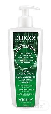 VICHY DERCOS ANTI-DANDRUFF DRY šampón proti lupinám, suché vlasy (verzia 2019) (390 ml za cenu 200 ml) 1x390 ml
