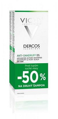 Vichy dercos Anti-pelliculaire Šampón proti lupinám na suché vlasy 2 x 200 ml