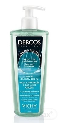 VICHY DERCOS ULTRA SOOTHING GREASY upokojujúci šampón na normálne až mastné vlasy (verzia 2019) (390 ml za cenu 200 ml) 1x390 ml