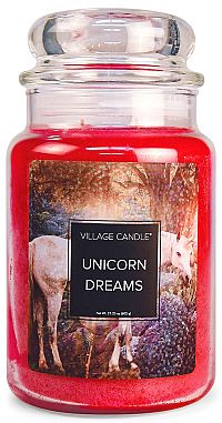 Village Candle Vonná sviečka v skle - Unicorn Dreams - Sny jednorožca, veľká 1×1 ks, vonná sviečka