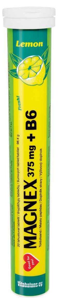 Vitabalans MAGNEX 375 mg + B6 effervescent 1×20 tbl, horčík + B6 pre športovcov