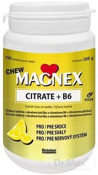 Vitabalans MAGNEX CITRATE + B6 CHEW 1×100 tbl, výživový doplnok