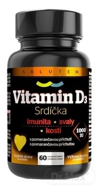 Vitamín D3 Srdiečka 1000 IU SALUTEM 1×60 tbl
