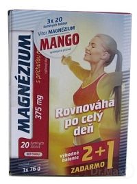 VITAR Magnézium 375 mg 1×1 set, s príchuťou manga (2+1 zadarmo), 3x20 (60 ks)