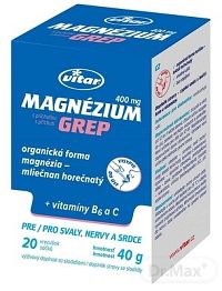 VITAR Magnézium 400 mg + vitamíny B6 a C 1×20 ks, výživový doplnok