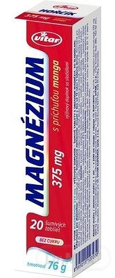 Vitar Magnézium Mango 375 mg tbl eff s príchuťou manga 20 ks