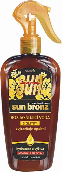 Vivaco Sun Water opaľovacia kvetinová voda s rozjasňujúcimi glitrami 300 ml