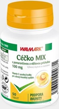 WALMARK CÉČKO MIX tbl vitamín C 100 mg (pomaranč+višňa) 1x50 ks