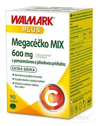 WALMARK MEGACÉČKO MIX 1x90 tbl, vitamín C 600 mg, s príchuťou pomaranč a jahoda