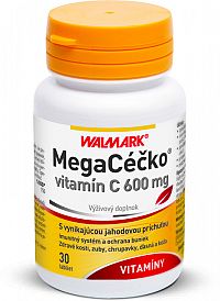 WALMARK MEGACÉČKO tbl (s jahodovou príchuťou, vitamín C 600 mg) 1x30 ks