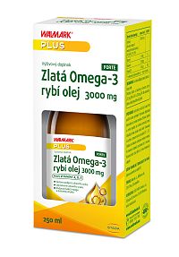 WALMARK Zlatá Omega-3 rybí olej 3000 mg s vitamínom A, D a E 250 ml