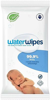 WATERWIPES Vlhčené obrúsky bez obsahu plastov 28 ks