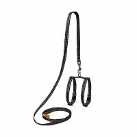 Wau Dog Nylonový postroj pre hlodavce s vodítkom čierny