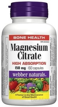 Webber Naturals Magnesium 150 mg 1x60 cps, výživový doplnok