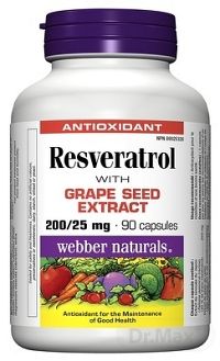 Webber Naturals Resveratrol 1×90 cps , antioxidant 200 mg