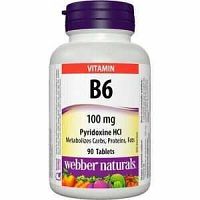 Webber Naturals Vitamín B6 100 mg 90 tabliet