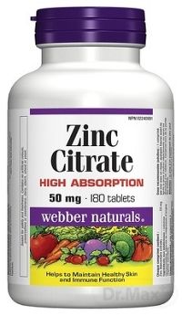 Webber Naturals Zinok 50 mg 1×180 tbl,