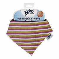 XKKO Bavlnený slintáčik Organic BIO Violet Stripes