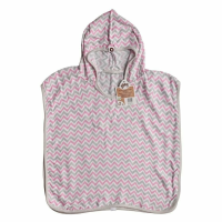 XKKO BMB Scandinavian Chevron Bambusové pončo, baby pink, veľ. 1, 1-2roky