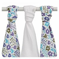 XKKO KIKKO Bambusové plienky BMB 70 x 70 Flowers&Birds Boys MIX 3 ks