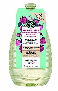 Yves Rocher Bain de Nature sprchový gél náhradná náplň Raspberry & Peppermint 600 ml