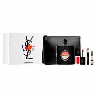 YVES SAINT LAURENT BLACK OPIUM parfumovaná voda 90 ml + lesk na pery 2 ml + rúž + kozmetická taška