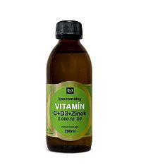 Zdravý svet Lipozomálny vitamín C + Zinok + D3 1×200 ml, vitamínový doplnok