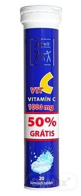 Zdrovit Vitamín C 1000 mg 50% grátis 1×20 tbl, šumivé tablety