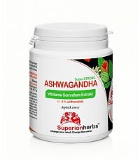 Ashwagandha – Superionherbs, Ašvaganda Withania Somnifera Extrakt 90 kps x 500 mg